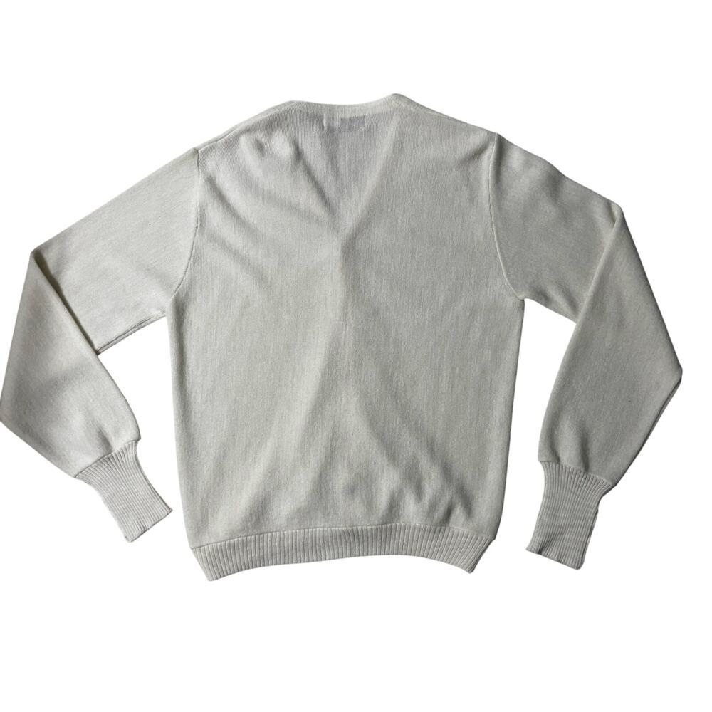 Vintage Men’s Cardigan in creamy white size large collegiate preppy - Picture 3 of 6